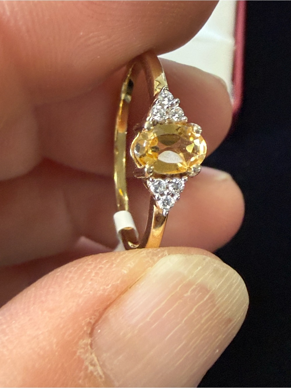 Sterling Silver/Gold Plated Citrine Ring - Picture 3 of 5